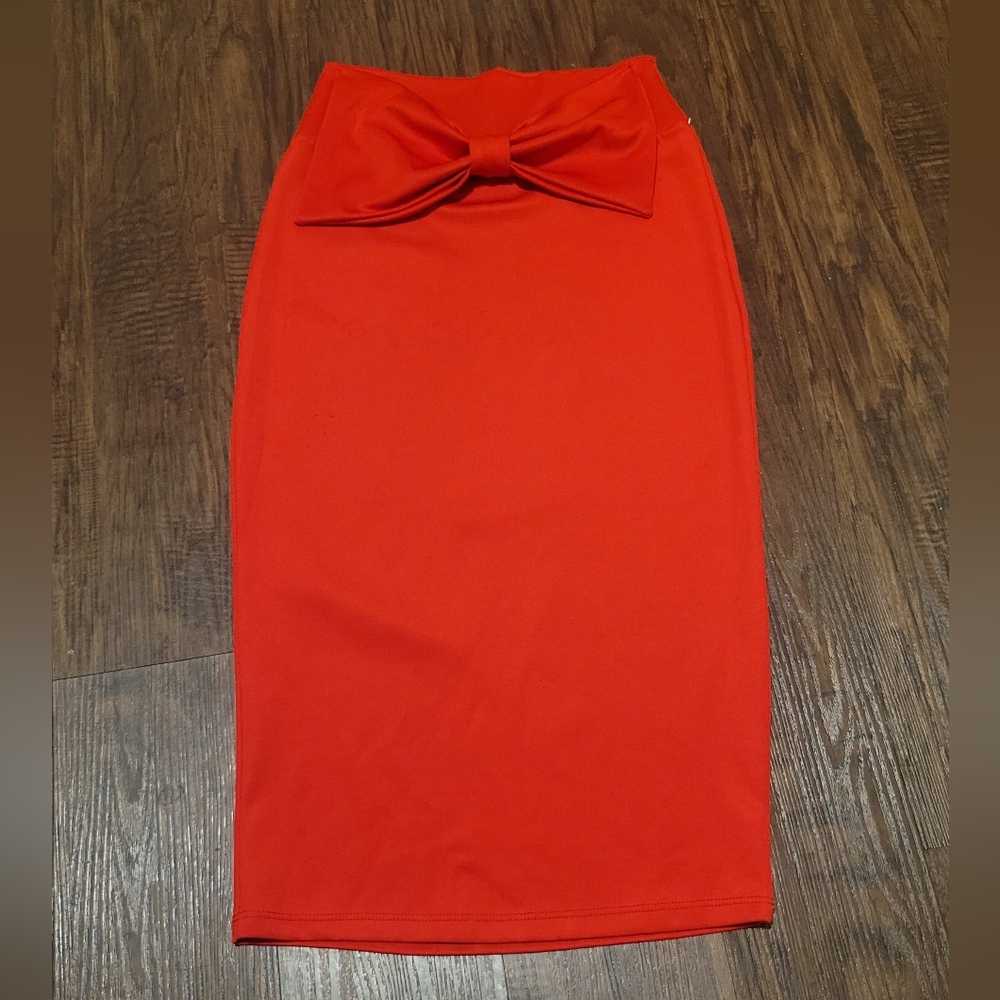 Windsor Red Bow Pencil Skirt